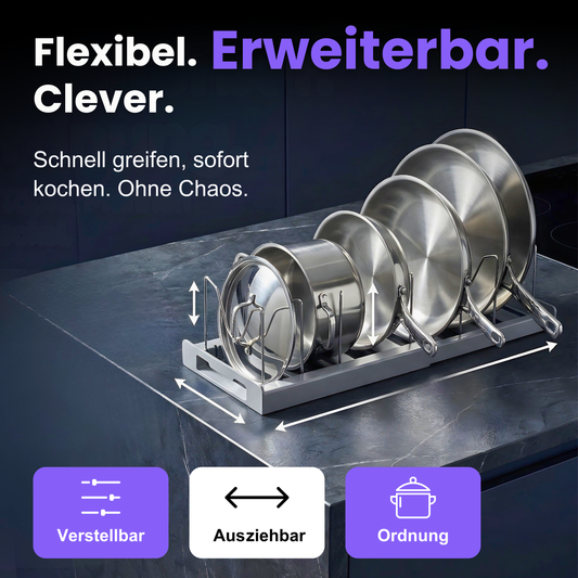 Erweiterbarer Topf-Organizer – Ordnung im Schrank, kein Chaos mehr
